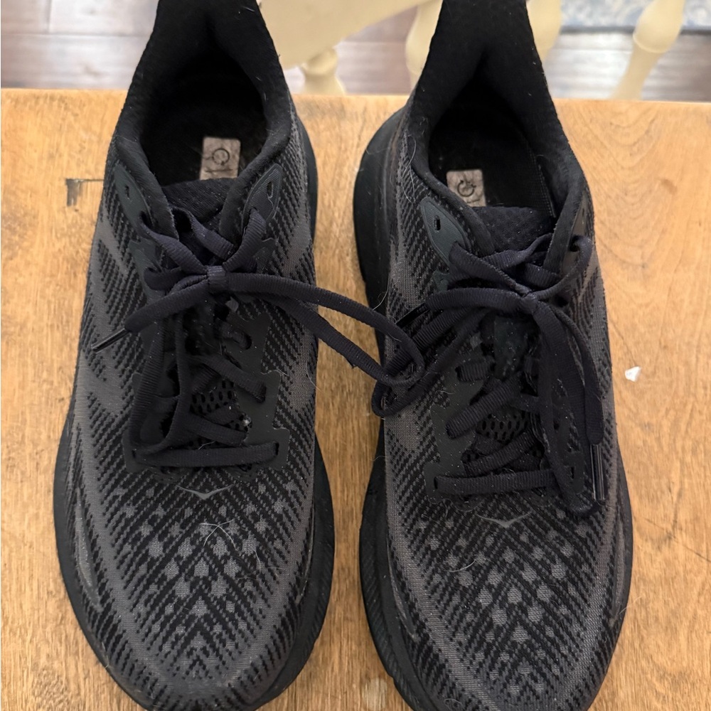 Hoka One One Black Athletic Shoes with Mesh Upper